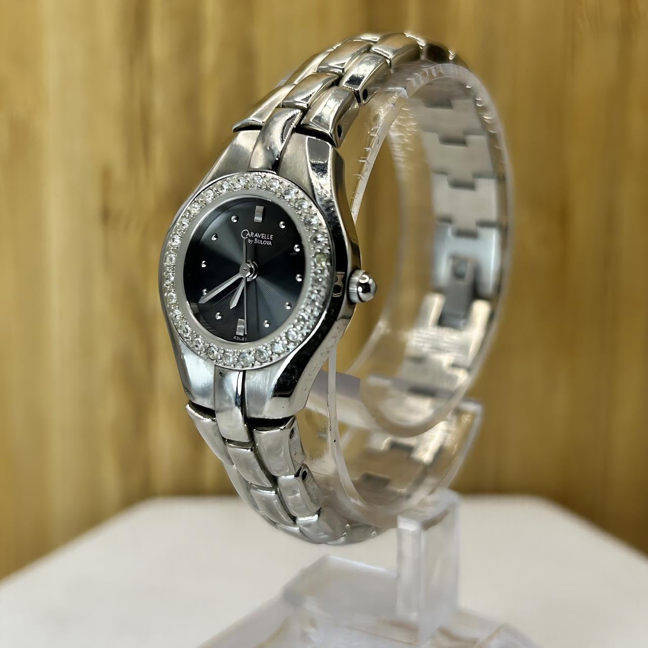 Caravelle by Bulova Women’s Silver-Tone Crystal Bezel Quartz Watch