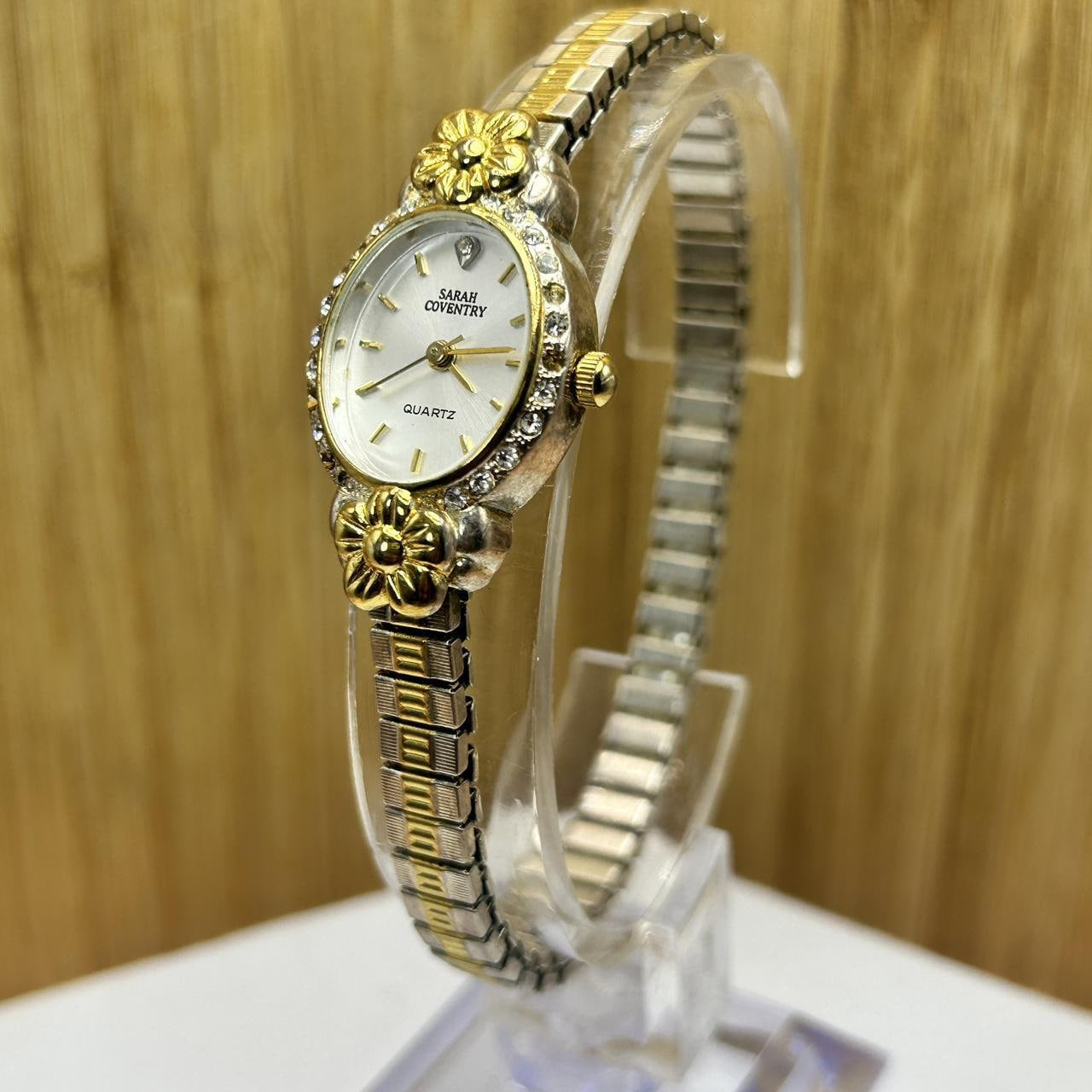 Sarah Coventry Women’s Floral Bezel Quartz Watch