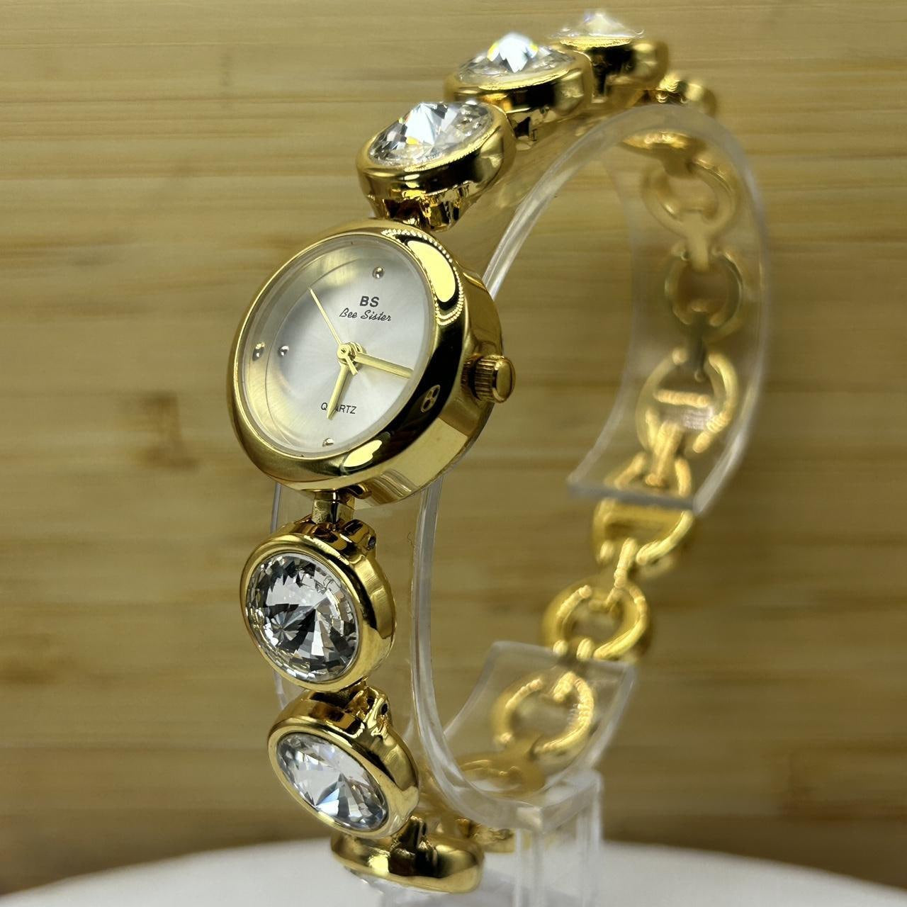 Bee Sisters Silver Crystal Accent Watch
